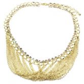 Maxi Colar NewFashion Franja strass Dourado